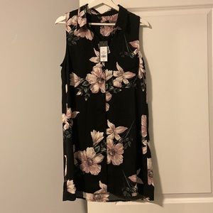 Sleeveless Floral Button Dress